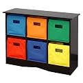 RiverRidge Kids 6 Bins Storage Unit- Espresso