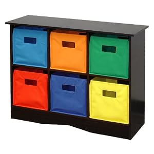 RiverRidge Kids 6 Bin Storage Cabinet, Espresso