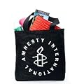 Organic Amnesty International Tote Bag in Black and Natural