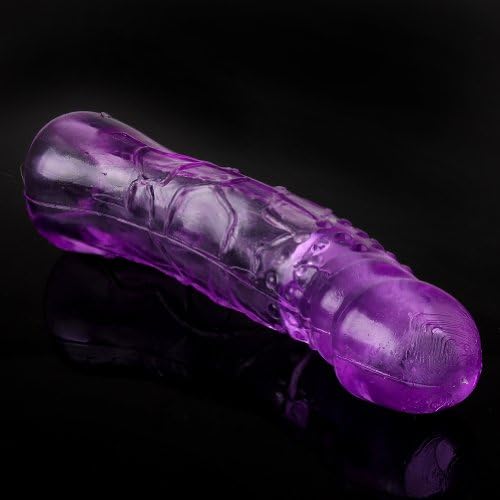 Eforstore 7.1 Inches Crystal Condom Penis Enlargers Extensions Silicone Extender Realistic Glans Body Increase 2.5 Inches Cockring Delay Rings Sleeve