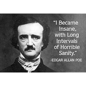 I Became Insane With Intervals Of Sanity Edgar Allan Poe Quote Poster - 13x19