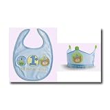My First Birthday Blue Bib and Crown Gift Set by Gund