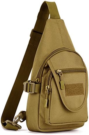 Nylon Outdoor Bag Hiking Daypack Chest Bag for Travel Fishing Brown