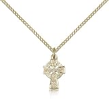 Genuine IceCarats Designer Jewelry Gift Gold Filled Celtic Cross Pendant 1/2 X 3/8 Inch With 18 Inch Gold Filled Lite Curb Chain. Made In Usa.