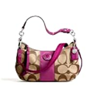 Coach 19218 Signature Demi Khaki Berry Crossbody Tote Nwt