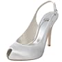 Stuart Weitzman Women's Peeksling Peep-Toe Pump,White Satin,4 M US