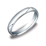 Women's14kWhiteGold4mmComfortFitMilgrainWeddingBandRing,Size7.5