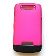 RIM Blackberry Storm 9530 Thunder 9500 Rubberized Protector Hard Case Slider Cover Two Tone Black & Hot Pink