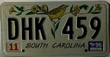 South Carolina License Plate with Flower and Bird