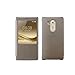 Huawei Ascend Mate 8 Case, Premium Leather Cover with View Window (S View) Protective Smartphone Flip Cover Folio Case (Ultra Thin Slim) (Brown)