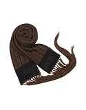 Roberto Cavalli Shiny Copper Striped Signature Fringed Long Scarf