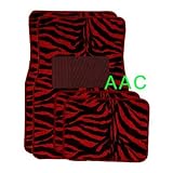 A Set of 4 Universal Fit Animal Print Carpet Floor Mats for Cars Truck - Zebra by Unknown