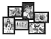 Black 6 multi-opening wood collage frame for 3&frac12;x5 / 4x6 by Malden - 4x6