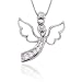 10K White Gold 1/10 ct. Diamond Journey of Love Angel Pendant with Chain