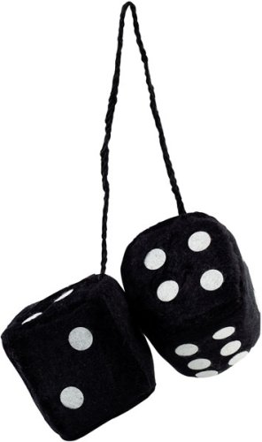Black Fuzzy Car Dice