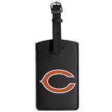 Chicago Bears Black Leather Printed Logo Bag Tag