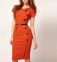 Noemie Slim Commuter Dress(orange)