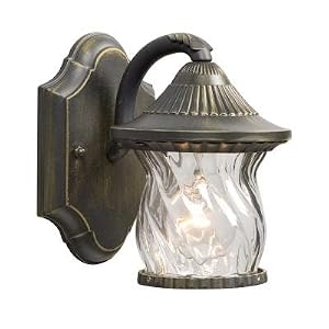 Hampton Bay Exterior Wall Lantern Light; Oil-rubbed Bronze Finish with Hand-blown Glass... by 