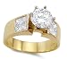 Cheap CZ Solitaire Engagement Ring 14k Yellow Gold Bridal (2.00 Carat), Size 7.5 On Sale