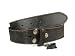 Snap On Genuine Vintage Retro Crack Print Stitching-Edged Distressed Leather Belt Strap