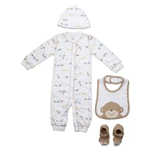 Newborn Carter's Boys Monkey 4 Pc Layette Set