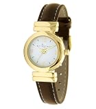 Performer - 7076832 - Montre Femme - Quartz Analogique - Cadran Blanc - Bracelet Caoutchouc Marron
