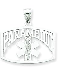 14K White Gold Paramedic Pendant Charm Medical Jewelry
