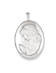 Sterling Silver 26mm Mother and Baby Oval Locket