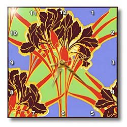 Art Nouveau Bright Floral Design - 10x10 Wall Clock
