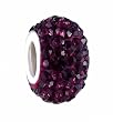 Pandora Style Charm Bead (Z416) Pave Crystal Style (14mm x 9mm) (fits Pandora, Biagi, Chamilia & Troll too) ~ Amethyst Purple Crystal