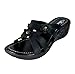 Women's Floral Deco Fashion Wedge Sandal - Slides & Thong Style