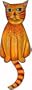 Cat Wall Clock - Yellow (Yellow) (19" tall)