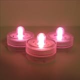 Waterproof Wedding Underwater Battery Sub Lights LED 10 Lights~Pink~Wedding~Tea Light