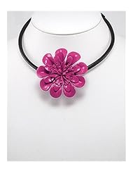 Deep Pink Flower Cotton Necklace
