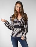 Vivienne Westwood Anglomania Jabot Wrap Top in Navy Stripe