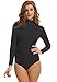 NBB Women's Mock Neck/Turtle Neck Long Sleeve Cotton Bodysuit Jumpsuit