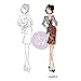 Prima Marketing 415362 Mixed Media Doll Cling Rubber Stamps, Natalie with Crop Jacket Dress
