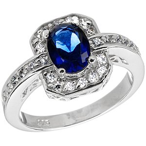 CZ Blue Antique Sapphire Ring size 9 Emitations