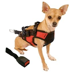 Snoozer Pet Safety Harness with Adapter Combination, Red & Black, Small