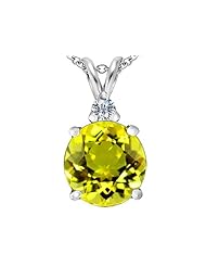 Original Star K (tm) Large 12mm Round Simulated Peridot Pendant in 925 Sterling Silver