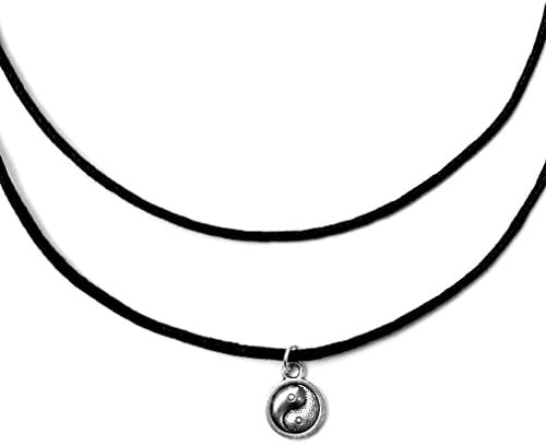 Double Strand Yin Yang Charm Choker Necklace