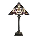 Quoizel Classic Craftsman Tiffany 2 Light Table Lamp