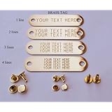 Warner Brand Brass (gold) Tag (1) for Dog Collar with 3-Sets of rivets Pet ID Plate, ID tag
