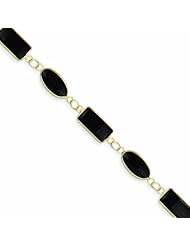Genuine 14K Yellow Gold 7In Polished Genuine Fancy Onyx Bracelet 5 Grams Of Gold 100% Satisfaction Guaranteed.