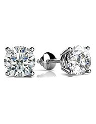 1.16 ct Round Cut Diamond Stud Earrings in Screw Back