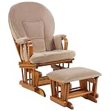 Preston Glider and Ottoman Set - Honey/ Oatmeal