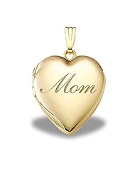 14K Gold Filled "Mom" Locket 3/4 inch x 3/4 inch in Solid 14K Gold Filled