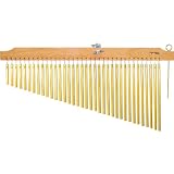 Tycoon Percussion 36 Gold Chimes With Natural Finish Wood Bar