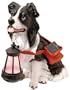 Moonrays 91247 Solar Powered Glowing Dog Lamp Border Collie Garden Accent