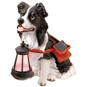 Moonrays 91247 Solar Powered Glowing Dog Lamp Border Collie